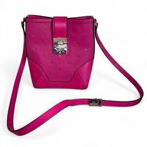 MCM Pink Leather Crossbody With Studs